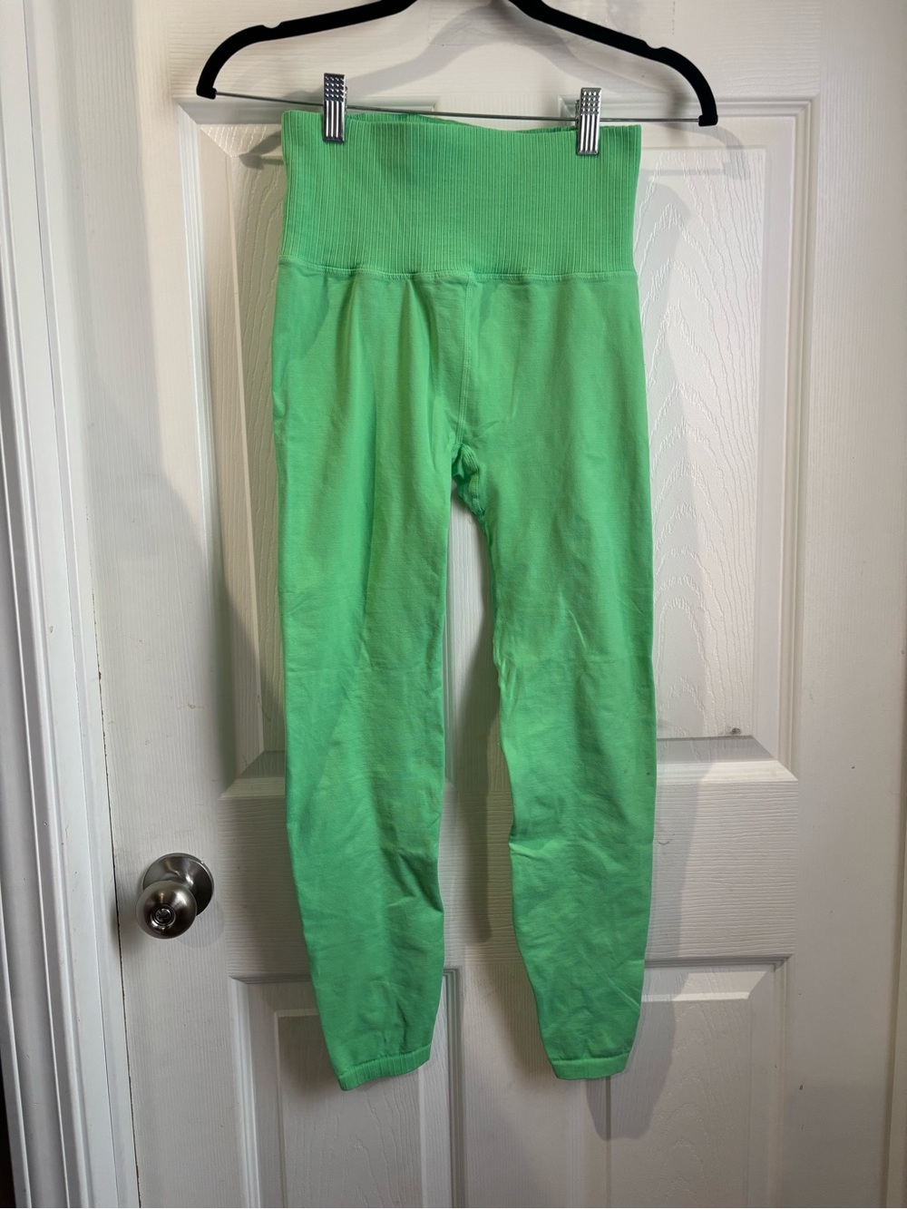 Free People Bright Green High-Waist Jeggings